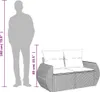 vidaXL Gartensofa mit Kissen 2-Sitzer Schwarz Poly Rattan Produktbild-Vorschau 8