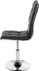 A side view of a black, modern dining chair with a chrome base. Podgląd zdjęcia produktu