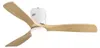 A modern ceiling fan with wooden blades and a white housing, featuring an integrated LED light. Anteprima dell’immagine prodotto