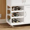 Weinregal des SoBuy Küchenwagens FKW45-E-WN mit Weinflaschen im Einsatz Náhľad obrázku produktu