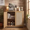 VASAGLE Küchenschrank im Boho-Stil, Türen Rattan-Optik, Produktbild-Vorschau 9