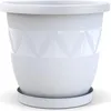 Plastard Blumentopf 5er Set Ø18 cm mit Untersetzer Weiss - Produktbild-Vorschau 2