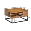 Couchtisch 60x60x34,5 cm Sheesham Massivholz / Metall Produktbild-Vorschau 4