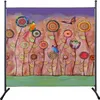 Paravent Outdoor Wetterfest 180 x 178 cm Retro Flowers | Produktbild-Vorschau 1