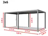 PRIMEYARD Pergola 3x6 m poteaux en aluminium avec lames Voir les images du produit 2