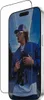 A screen protector is shown on a smartphone displaying a person wearing a blue jacket and a cap. Produktbild-Vorschau