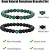 Perlenarmband Herren, 8 mm Perlenarmbänder Set, Produktbild-Vorschau 3