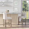 HOMCOM 2er-Set Barhocker moderne Küchenstühle Leinen-Touch Produktbild-Vorschau 2