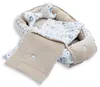 BABYNEST SET 5 tlg. BEIGE Samt Velour/ HASE EULE Baumwolle Nestchen Produktbild-Vorschau