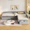 Flieks L-förmiges Polsterbett 90x200cm mit Ausziehbett Produktbild-Vorschau 3