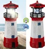 Solar LED Leuchtturm 27 cm rot-weiß mit rotierendem Licht Produktbild-Vorschau 14