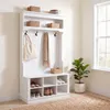Portemanteau HWC-P26, portemanteau d'entrée en bois avec Voir les images du produit 9