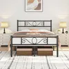 Yaheetech Cadre de lit métallique pour matelas 140 x 200 cm Voir les images du produit 3