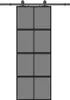 vidaXL Schiebetür mit Beschlag Schwarz 76x205 cm Hartglas Produktbild-Vorschau 1