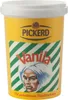 A yellow tub of PICKERD Vanila Aroma with a depiction of a person and text. Produktbild-Vorschau