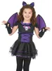 Fledermauskostüm lila für Mädchen Halloween S 4-6 Jahre Produktbild-Vorschau 3