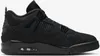 A side view of a black Nike Air Jordan 4 Retro sneaker. Náhľad obrázku produktu