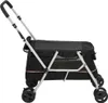 Side view of a black pet stroller against a white background. Produktbild-Vorschau