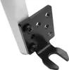 A close-up view of a black metal bracket attached to a silver cylindrical object, likely a part of a car mount. Produktbild-Vorschau