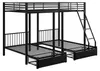 Hochwertiges Dreier-Etagenbett Metall 140x200 & 90x200 cm Produktbild-Vorschau 14