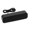 A black USB speaker with a black cable on a white background. Anteprima dell’immagine prodotto