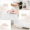 A collage of three images showcasing features of a white bookshelf. Podgląd zdjęcia produktu