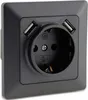 MILOS USB Steckdose 250V/16A, Anthrazit Grau Produktbild-Vorschau 3