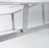 A close-up view of the aluminum frame and translucent panel of a greenhouse. Náhled obrázku produktu