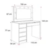 Idohome Schminktisch BELLA II, Kosmetiktisch mit Spiegel Produktbild-Vorschau 12