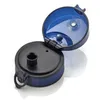 The lid of a dark blue water bottle is open, showing the inside of the lid and the opening of the bottle. Náhľad obrázku produktu