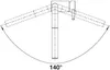 Diagram showing the rotational range of a faucet. Anteprima dell’immagine prodotto