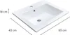 A white ceramic sink with dimensions indicated. Anteprima dell’immagine prodotto
