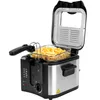 A deep fryer filled with french fries, shown from a front-side angle against a white background. Produktbild-Vorschau