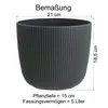 1x Blumentopf mit Drainagesystem Rund Ø 21 cm Moosgrün Produktbild-Vorschau 2