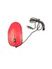A red computer mouse with a black USB cable on a white background. Produktbild-Vorschau