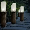 4er Set LED Solar Gartenleuchten Rattan Optik – Produktbild-Vorschau 6