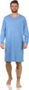 Herren Nachthemd langarm Sleepshirt; Blau M Produktbild-Vorschau 1