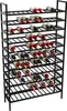 A black metal wine rack filled with wine bottles. Náhľad obrázku produktu