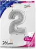 Folienballon Zahl 2, Silber, 66 cm Grabo Produktbild-Vorschau 2
