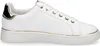 A side view of a white Guess sneaker with silver accents. Produktbild-Vorschau