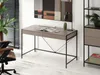 A modern office or study space with a desk, chair, and shelving unit. Voir les images du produit