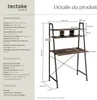 Table de bureau Exeter 85,5x46,5x140cm - Bois foncé Voir les images du produit 6