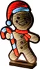 A gingerbread man Christmas decoration with LED lights. Produktbild-Vorschau