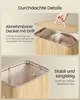 Close-up shots of a bamboo laundry basket, highlighting its lid and internal structure. Produktbild-Vorschau