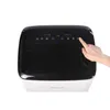 A hand is shown pressing a button on the control panel of a portable air conditioner. Produktbild-Vorschau