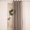 Ösengardine Netzstruktur gestreift taupe 140x245cm Produktbild-Vorschau 5