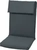 A dark gray chair cushion with a headrest, shown from the front against a white background. Produktbild-Vorschau