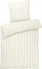 Damast Bettwäsche 155x220 Creme Streifen Bettbezug 155 x Produktbild-Vorschau 1