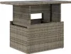 A poly rattan garden table with a glass top, shown from a slightly elevated front-left angle against a white background. Náhled obrázku produktu