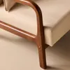 Poltrona scandinava in tessuto beige e legno di hevea , Anteprima dell’immagine prodotto 5